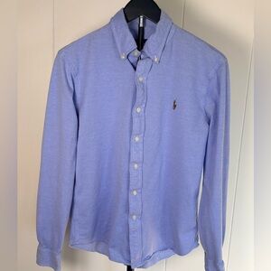 Ralph Lauren Men's Knit Oxford Button-Down Shirt in Light Blue